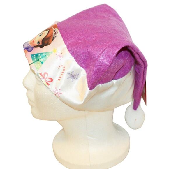 Vintage Disney Cap Sofia The First Purple 15.5" Santa Hat Christmas Casual 2015 - Picture 4 of 7